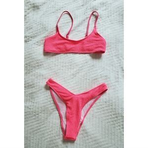 High cut pink bikini